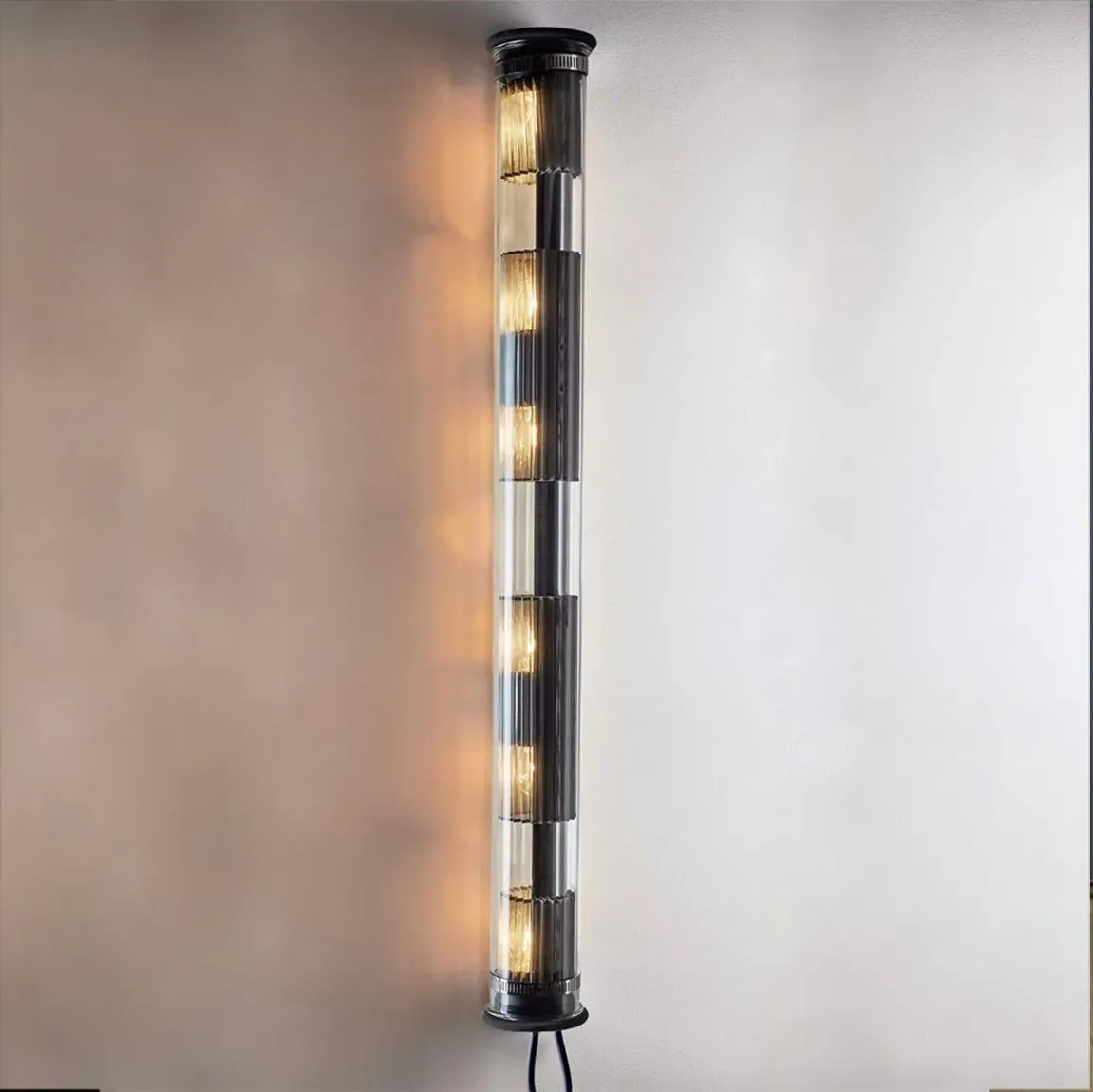 Tube Wall Light with Reflector - Gold, Glass