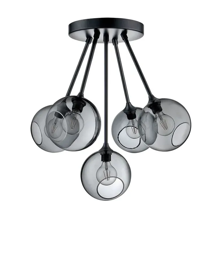 5-Light Pendant Chandelier - Blue, Glass