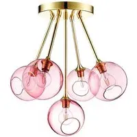 5-Light Pendant Chandelier - Blue, Glass