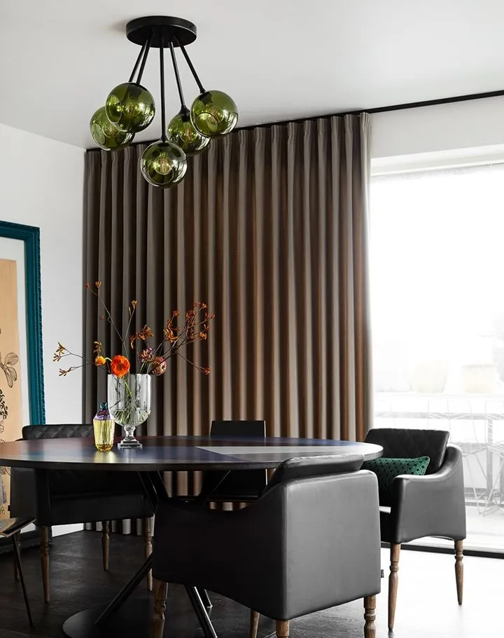 5-Light Pendant Chandelier - Purple, Glass