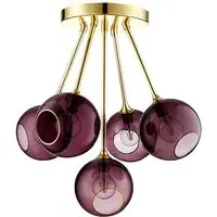 5-Light Pendant Chandelier - Purple, Glass
