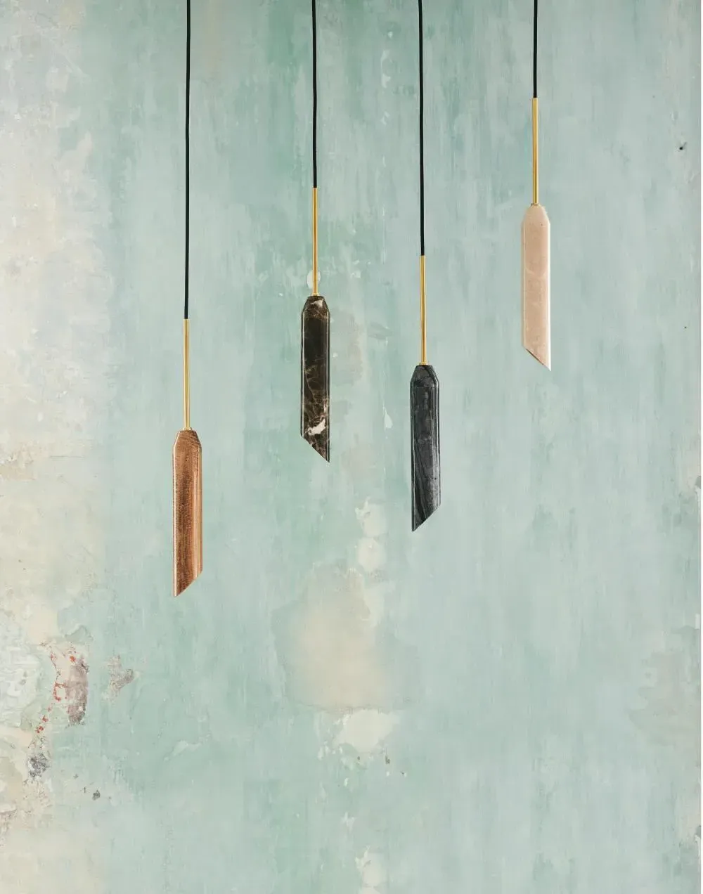 Art Pendant Light - Gold, Marble