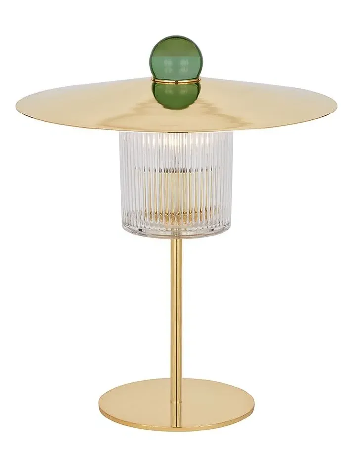 Ball Top Table Lamp - Brass, Glass image