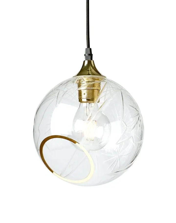 Ballroom Diamond Cut Pendant Light - Clear Glass image