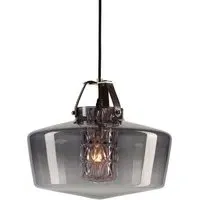 Conical Pendant Light - Gold, Leather & Glass