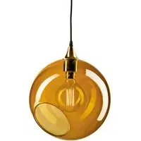 Extra Large Pendant Light - Amber, Hand Blown Glass