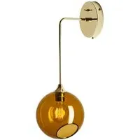 Large Wall Light - Amber, Hand Blown Glass