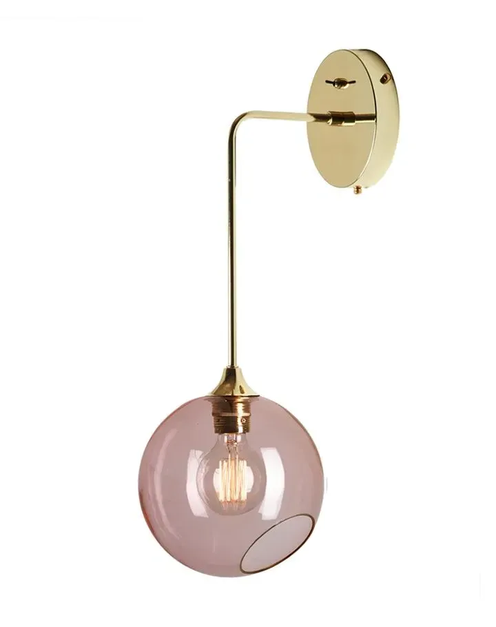 Large Wall Light - Rose Gold, Hand Blown Glass