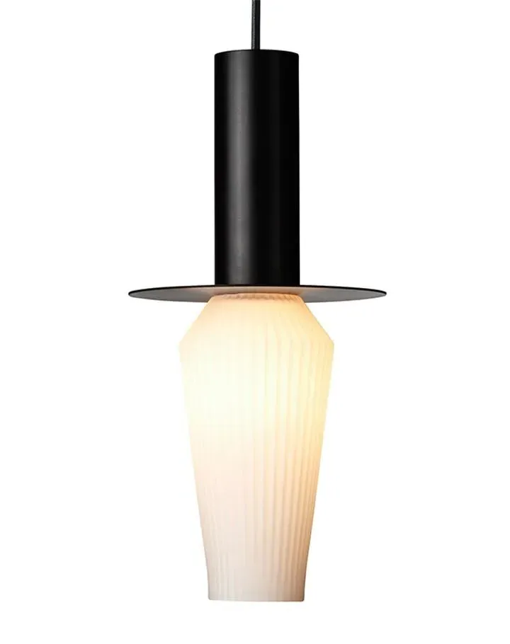 Pendant Light with Rippled Glass - Gold, Metal