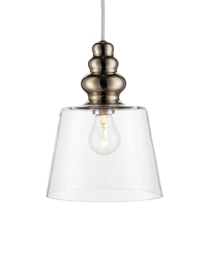 Pollish Large Pendant Light - Clear with White Cord