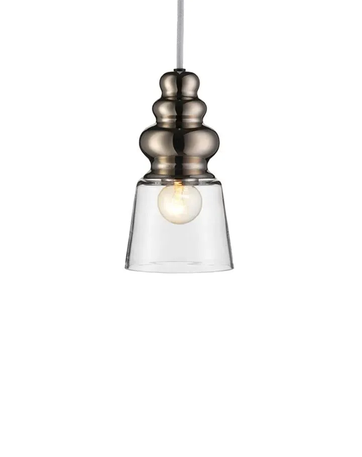 Pollish Small Pendant Light - Clear with White Cord image