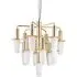 Small Chandelier with Rippled Glass - Gold, Metal