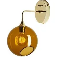 Small Wall Light - Amber, Hand Blown Glass