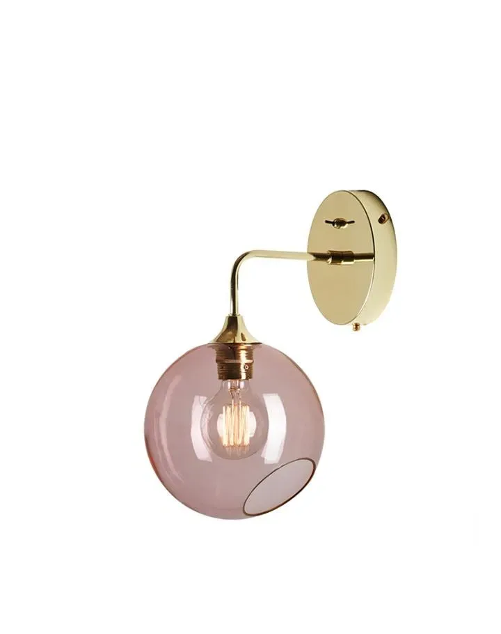 Small Wall Light - Army Silver, Glass