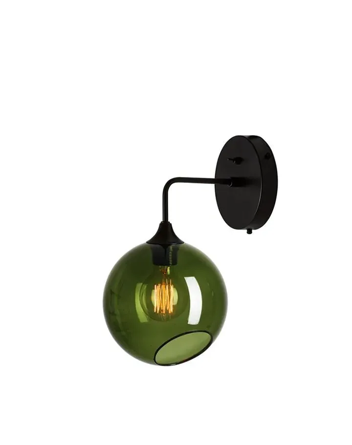 Small Wall Light - Army Silver, Glass