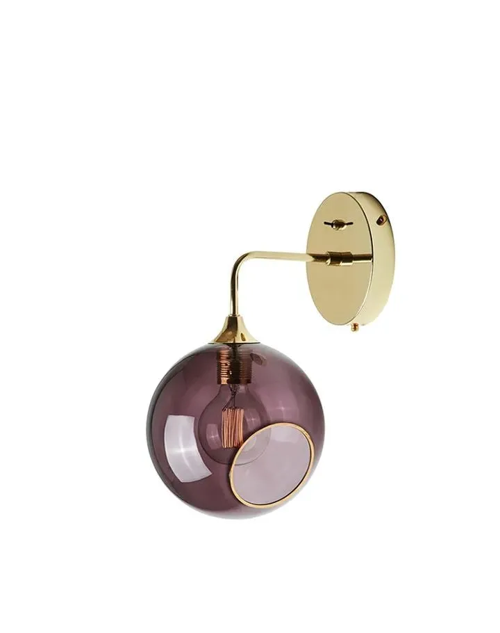 Small Wall Light - Purple, Hand Blown Glass