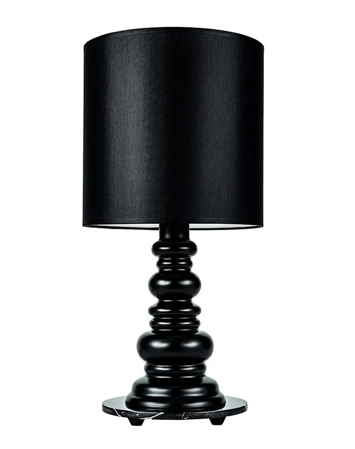 Table Lamp with Hand Blown Base - Black, Glass