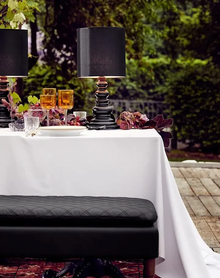 Table Lamp with Hand Blown Base - Blue, Glass