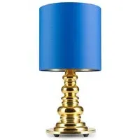 Table Lamp with Hand Blown Base - Blue, Glass