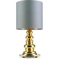 Table Lamp with Hand Blown Base - Grey, Glass