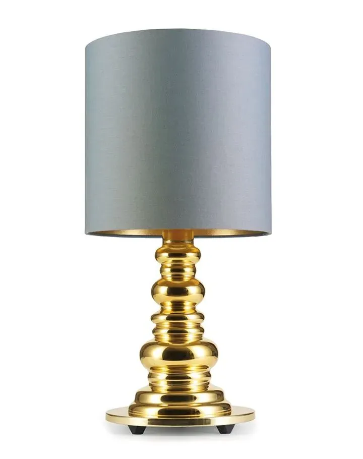Table Lamp with Hand Blown Base - Grey, Glass