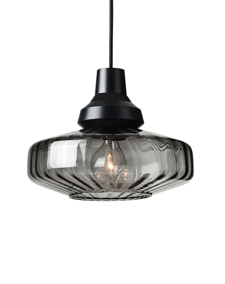 Wave Optic Pendant Light - Rose, Hand Blown Glass