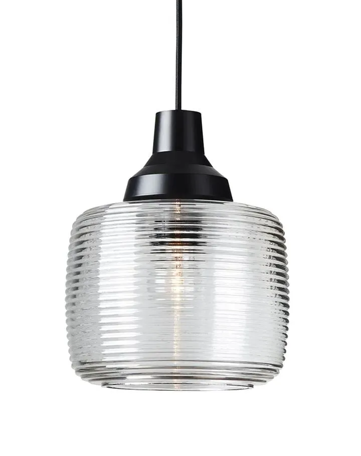 Wave Stripe Pendant Light - Clear, Glass