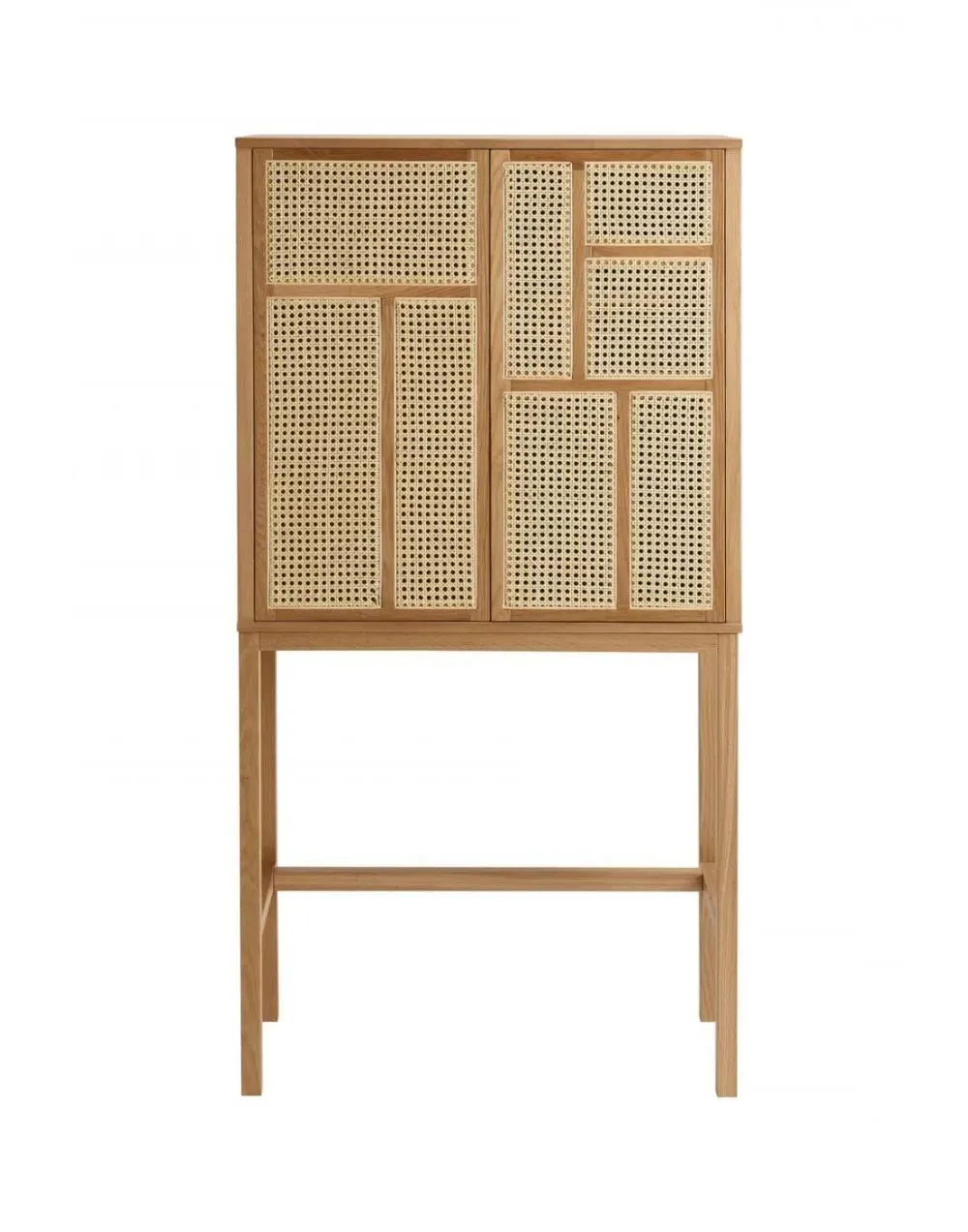 Air Cabinet with Cane Inlays - Black