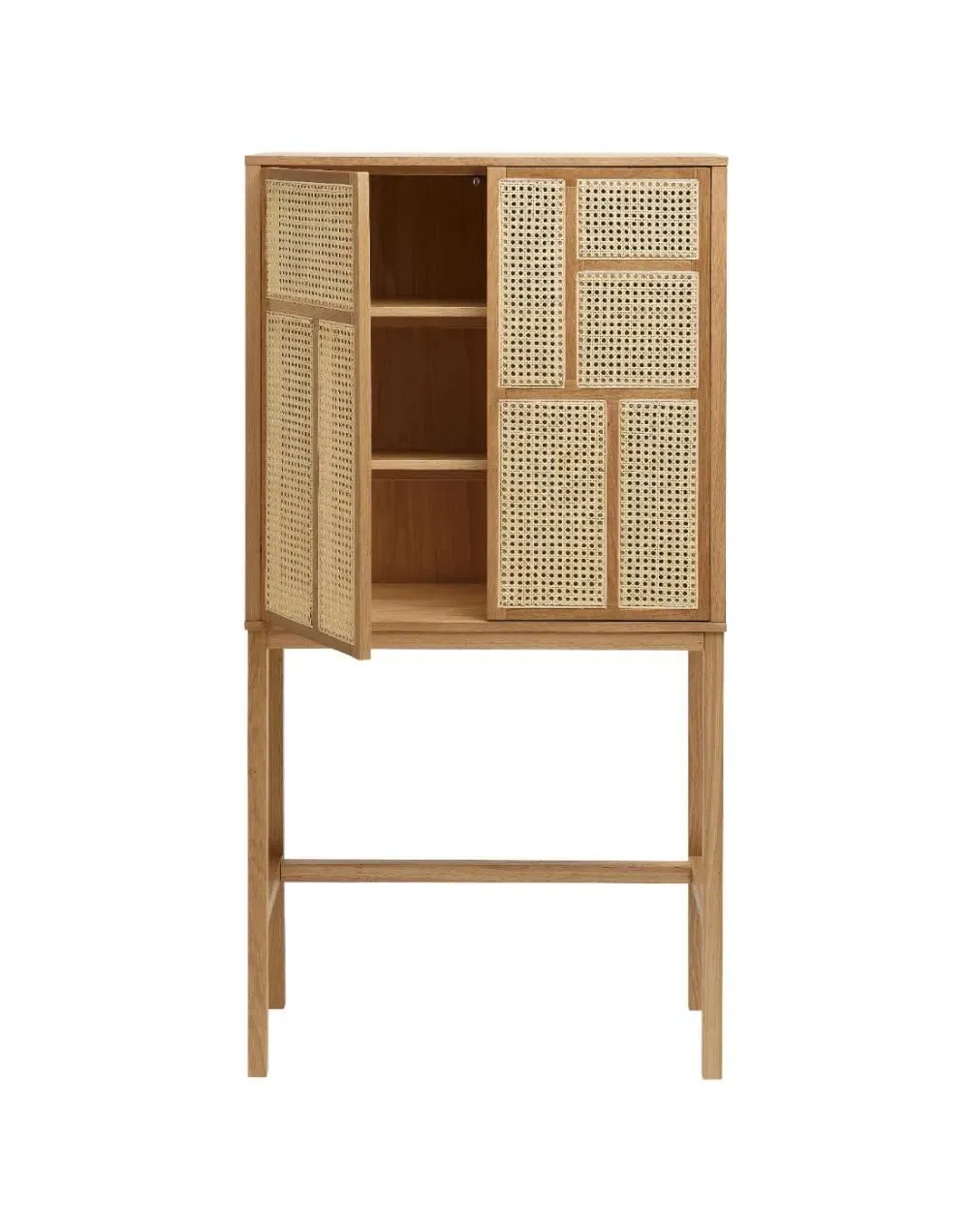 Air Cabinet with Cane Inlays - Black