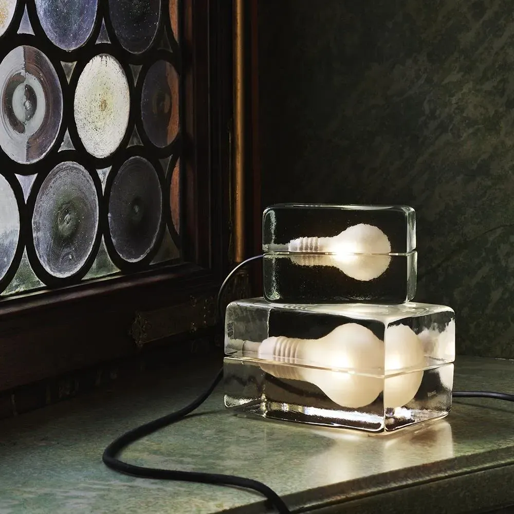 Block Table Lamp - White