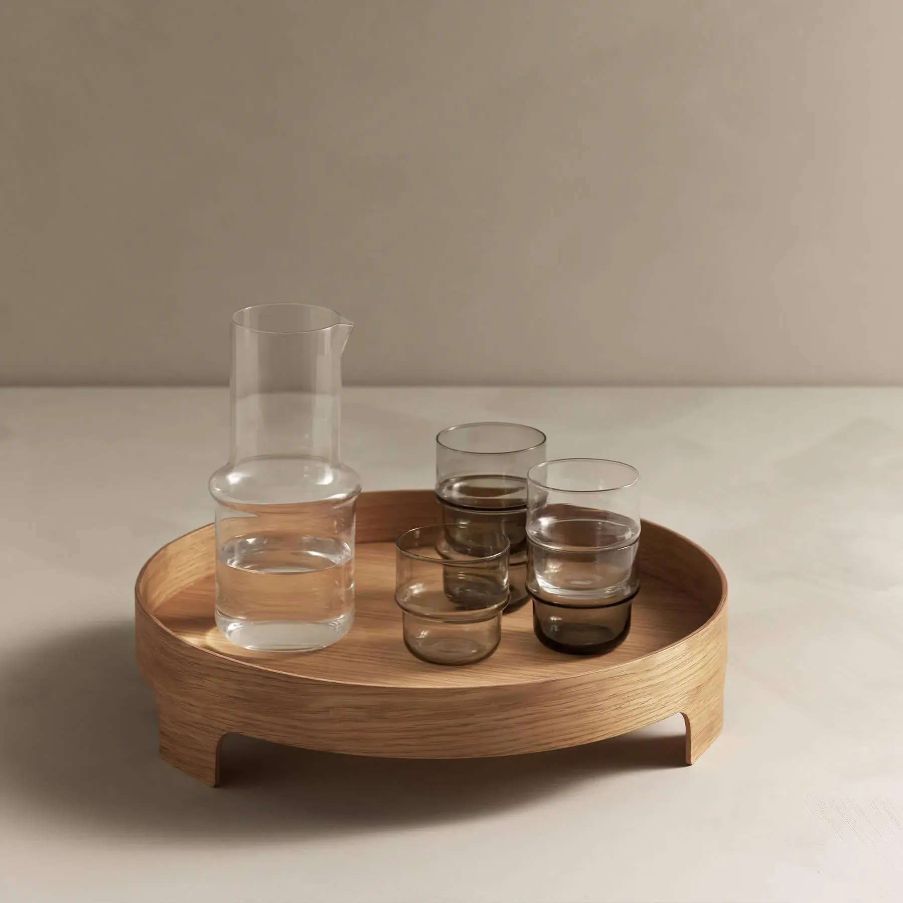Bridge Tray with Slotted Rim - Oak Plywood