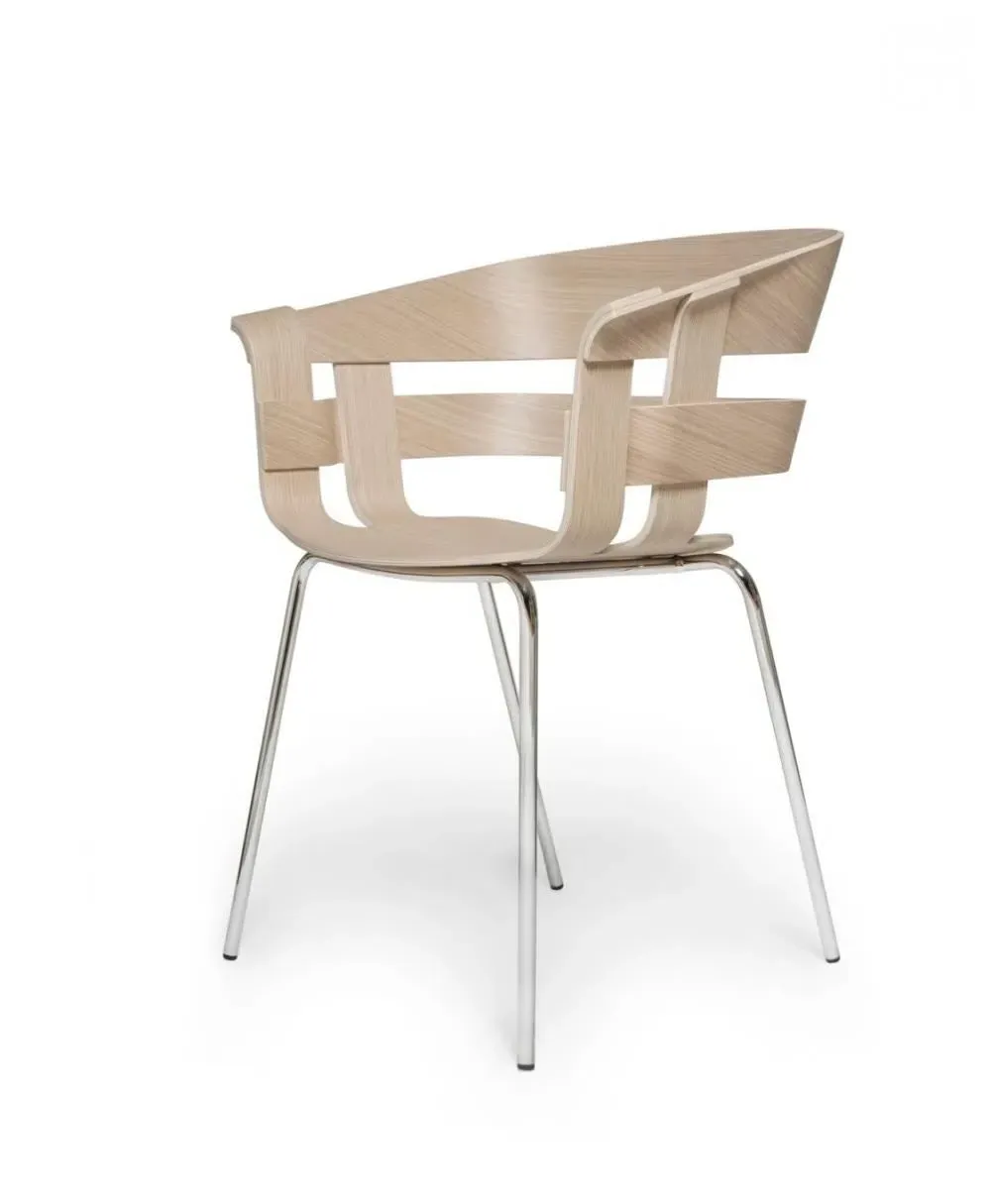 Dining Chair with Bent Wood Back - Black, Ash image