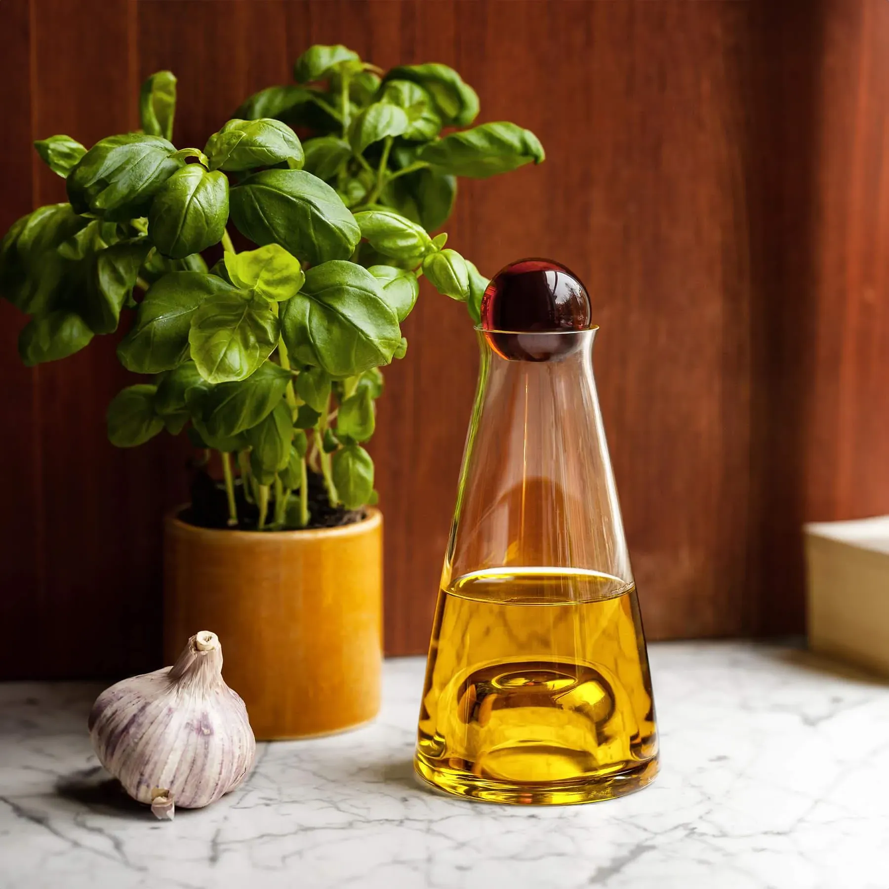 Fia Mini Carafe with Crystal Stopper - Clear, Glass