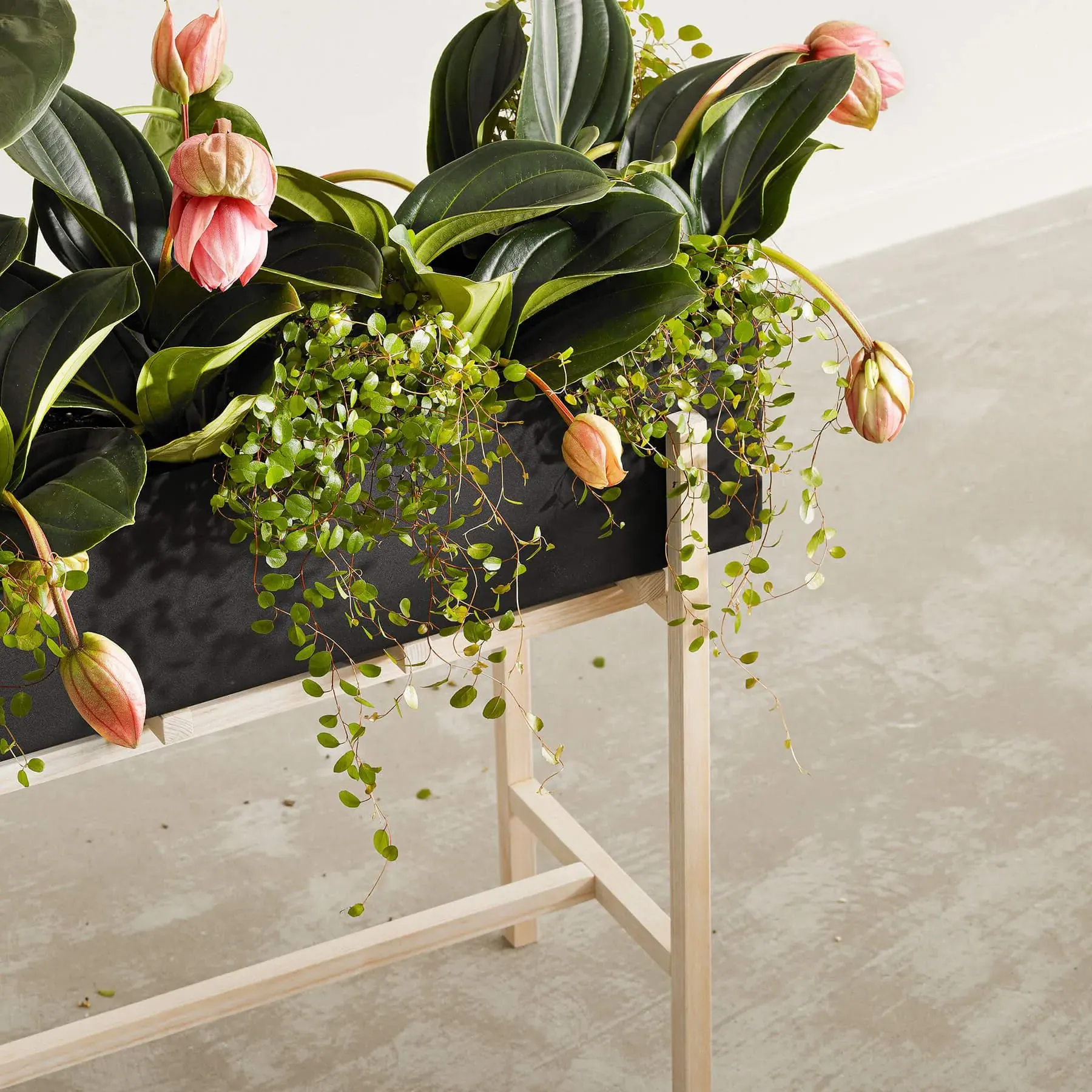 Flower Stand Planter - Wood, Metal