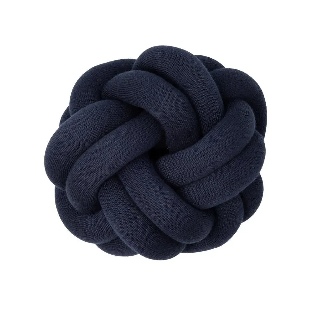Knot Cushion - Navy, Knitted