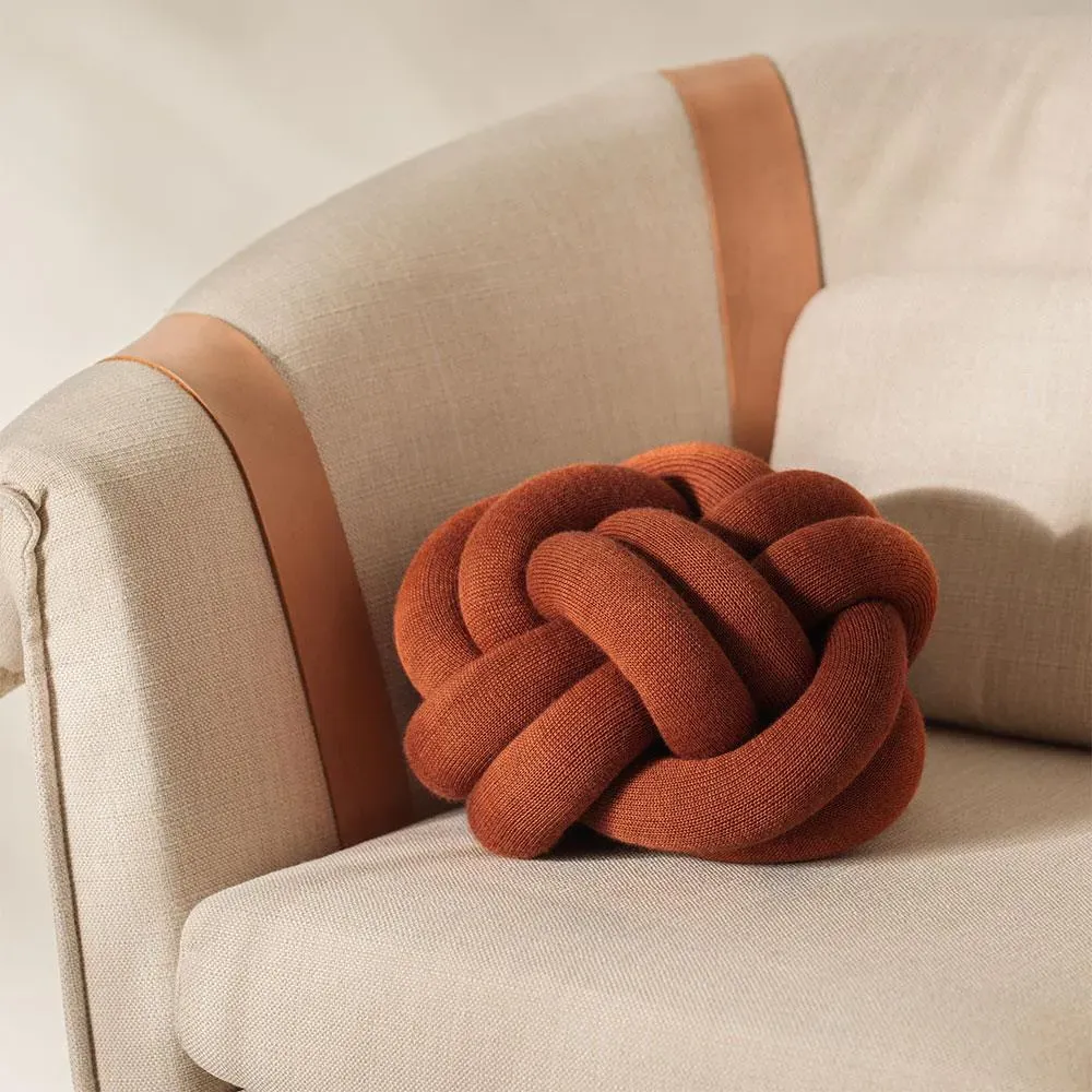Knot Cushion - Ochre, Knitted