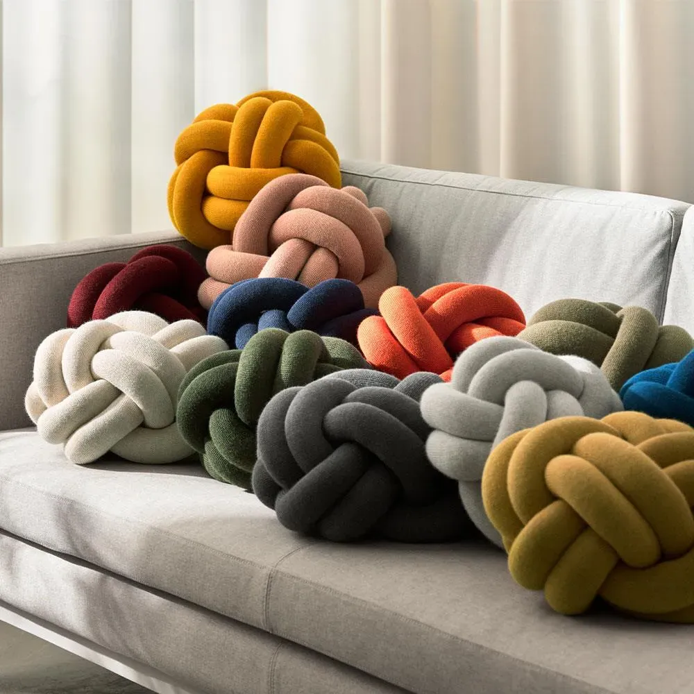 Knot Cushion - Ochre, Knitted