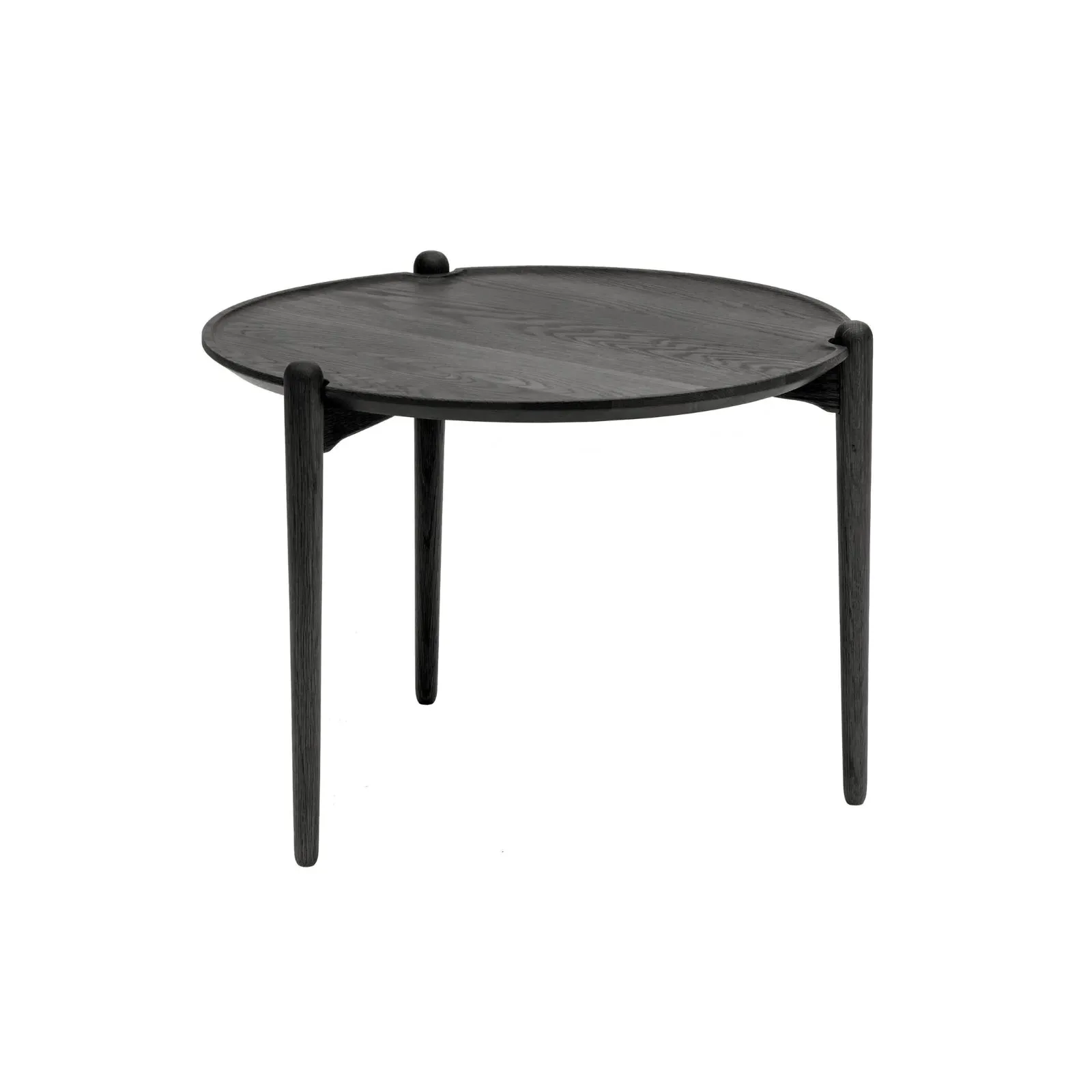 Large Round Side Table - Black, Oak