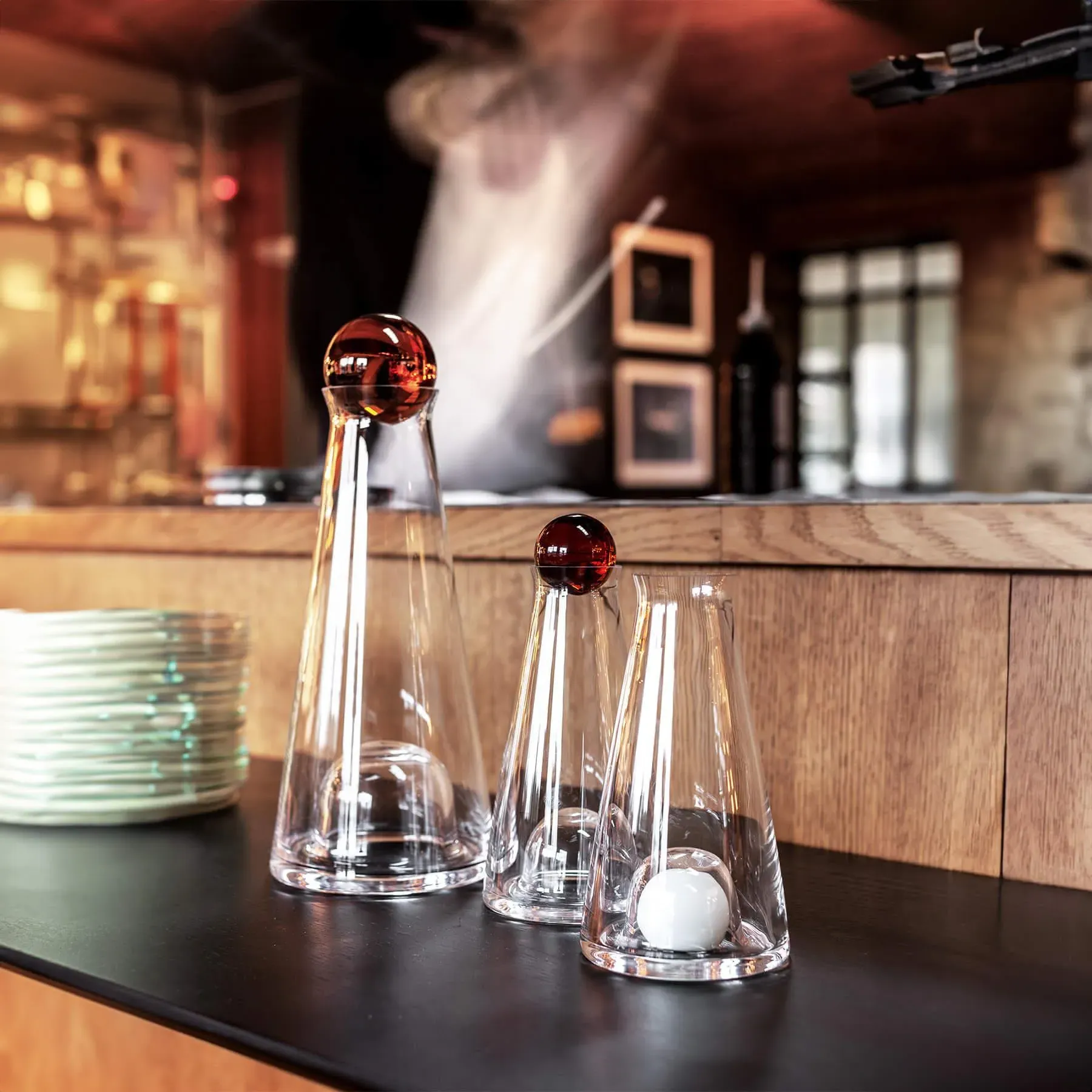 Mini Carafe with Crystal Stopper - Clear, Glass