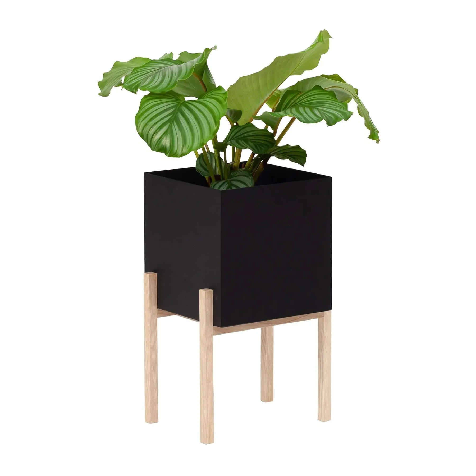 Pedestal Planter - Wood, Metal
