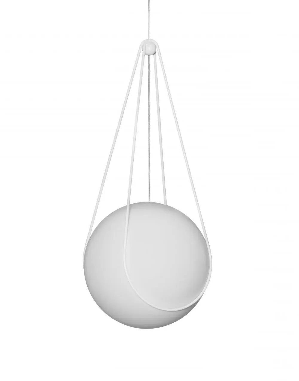 Small Globe Pendant with Holder - White, Glass