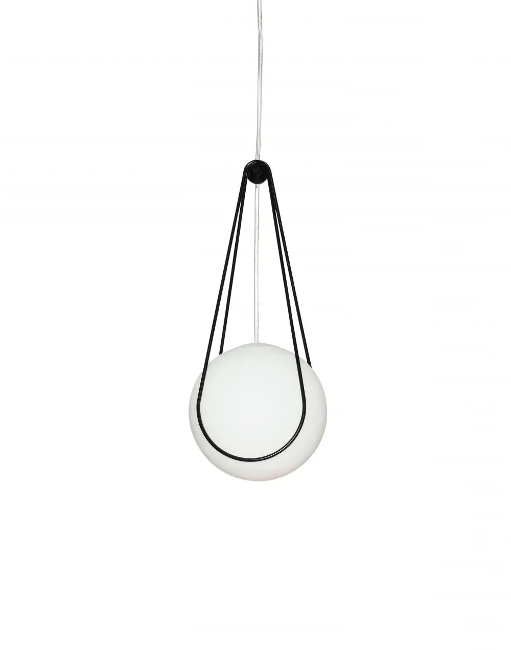 Small Pendant Light with Holder - Black, Glass image