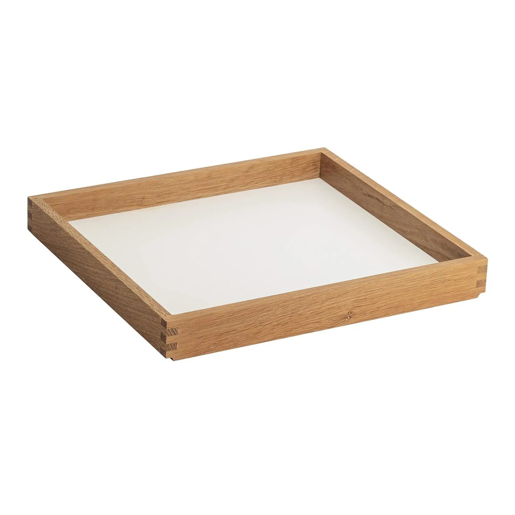 Storage Tray with Grid System - Natural Wood image