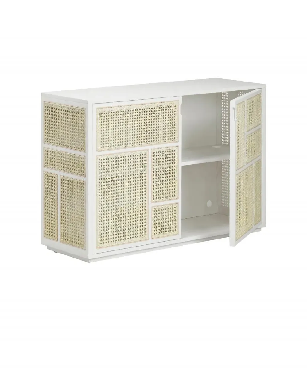 Tall Sideboard with Cane Doors - Black