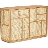 Tall Sideboard with Cane Doors - Oak