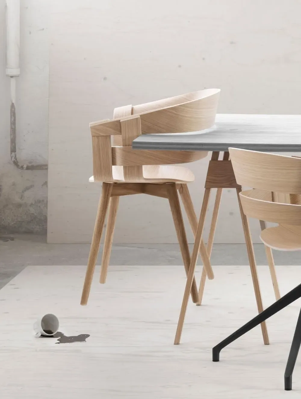 Wick Dining Chair - Black Ash, Black Leather