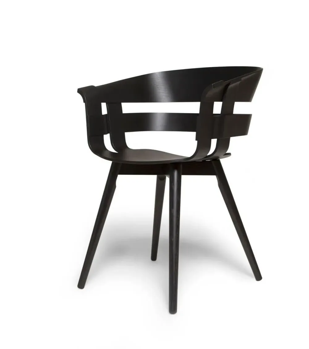 Wick Dining Chair - Black Ash, Black Leather