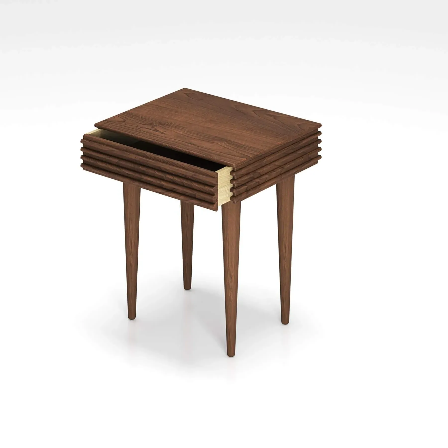 Groove Night Table with Drawer - Oiled Oak