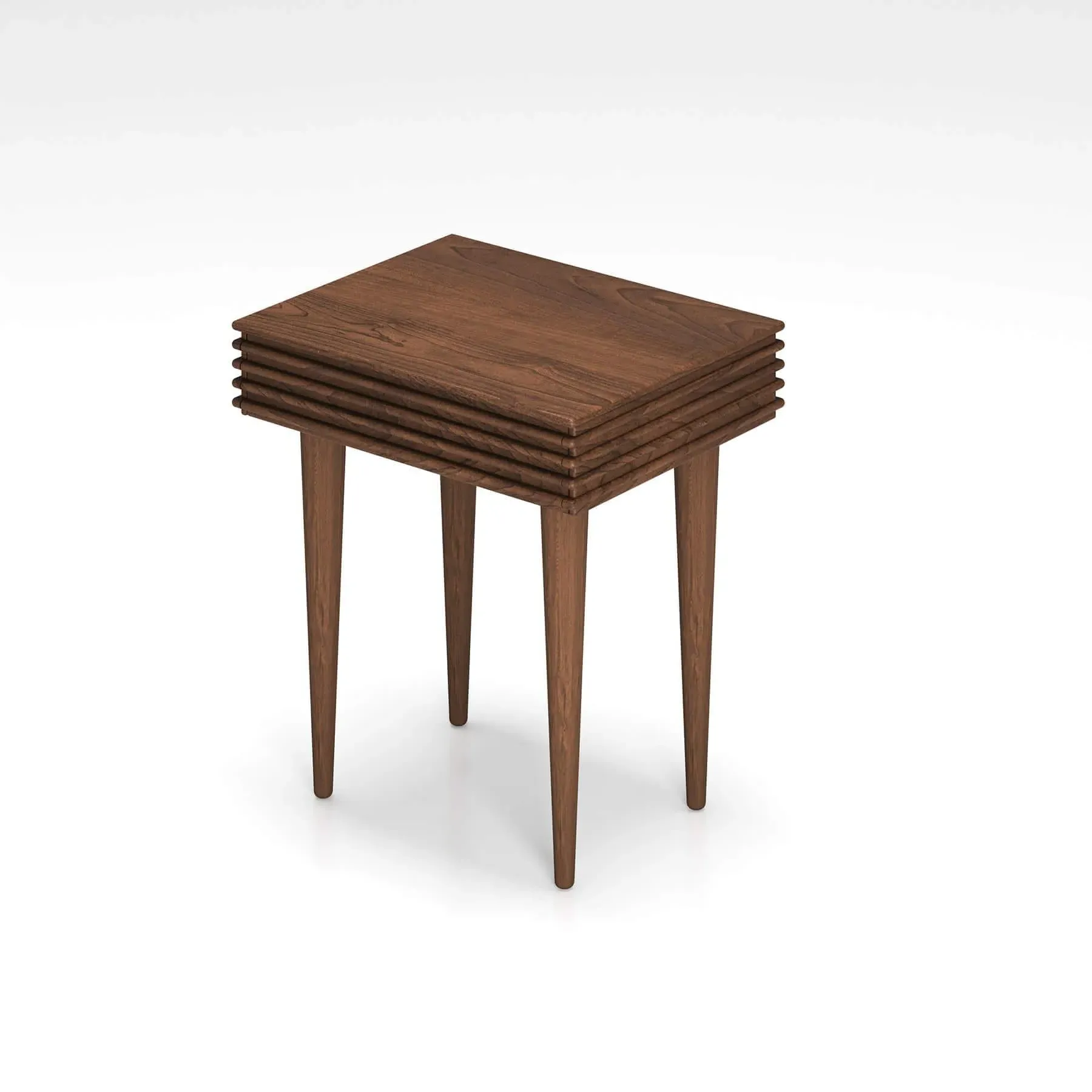 Groove Night Table with Drawer - White Oak