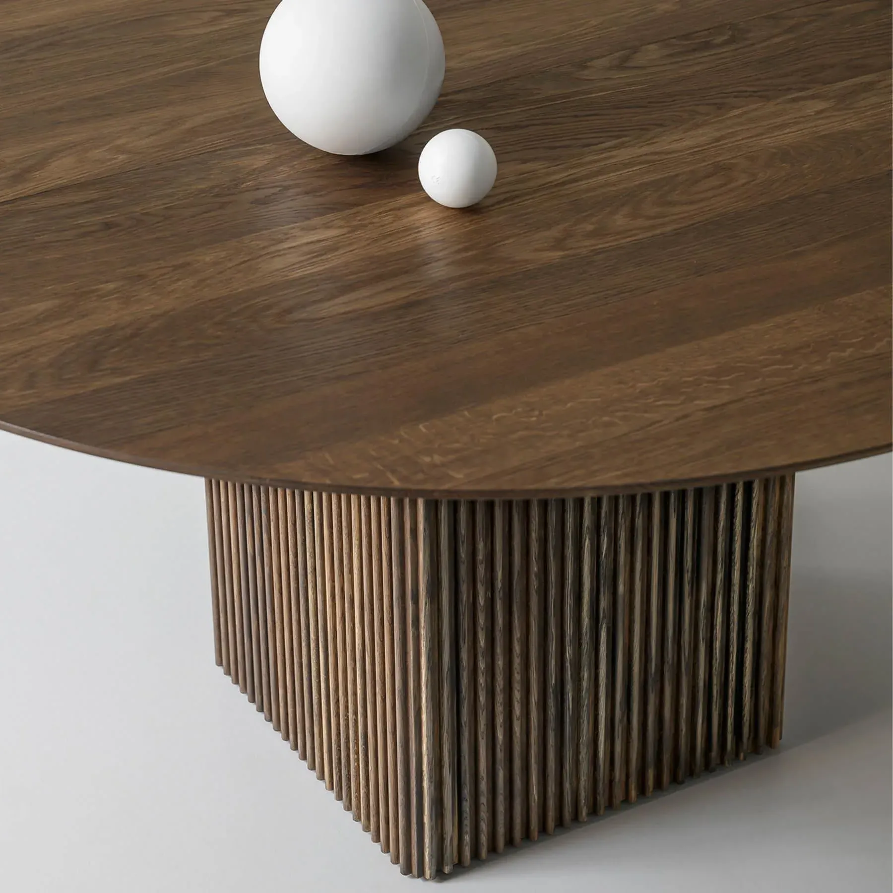 Round Dining Table - Black, Lacquered Oak